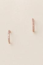 Francesca's Jayden Cubic Zirconia Huggie Hoop In Rose Gold - Rose/gold