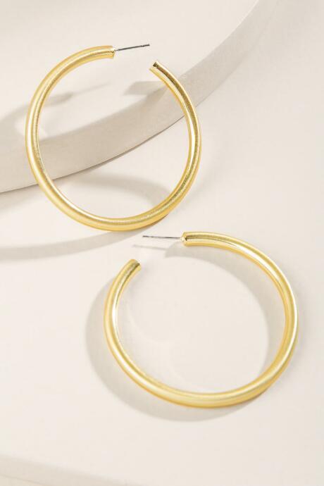 Francesca's Kim Satin Tube Hoops - Gold