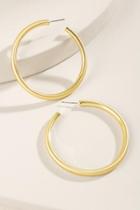 Francesca's Kim Satin Tube Hoops - Gold