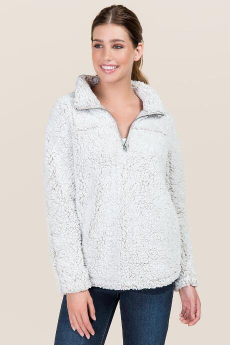 Blue Rain Bristyn Half Zip Wubby Pullover - Ivory