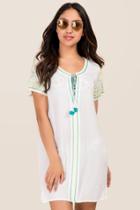Francesca's Aida Embroidered Tunic Cover-up - White