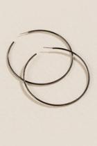 Francesca Inchess Heather Large Gun Metal Hoops - Hematite