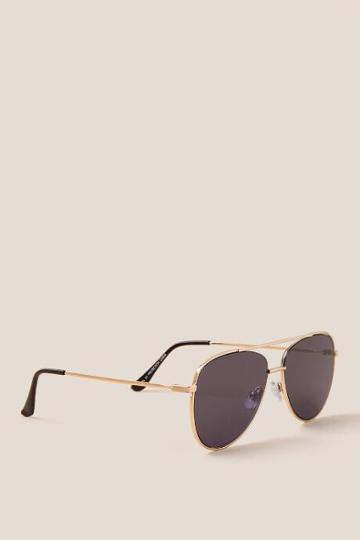 Francesca's Numero Uno Aviator Sunglasses - Black