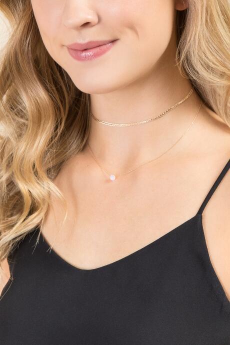 Francesca's Darcey Double Layer Stone Choker - Pale Pink