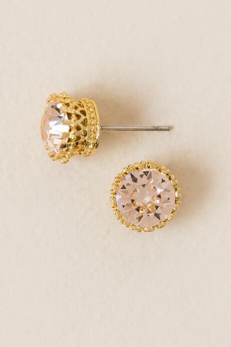 Francesca's Juliana Circle Crown Stud Earring In Champagne - Crisp Champagne