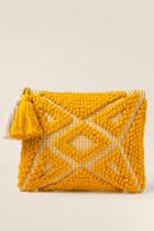 Francesca's Delaney Handloom Fabric Clutch - Marigold