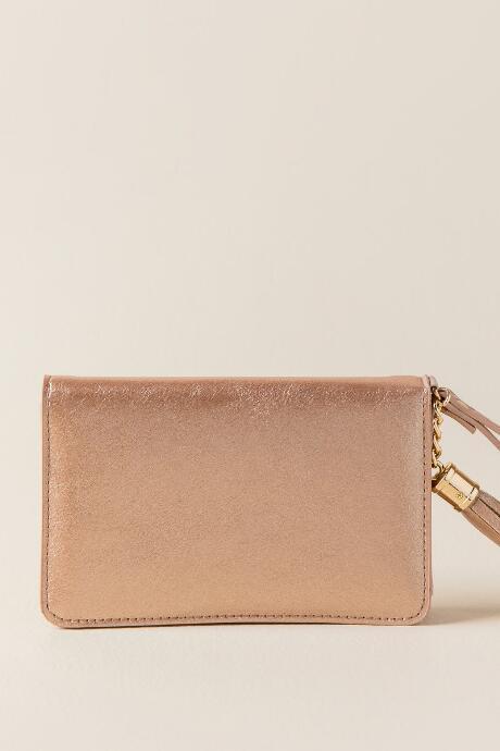 Francesca's Brooke Distressed Wallet Wristlet - Rose/gold