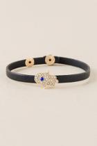 Francesca's Hamsa Hand Wrap Bracelet - Black