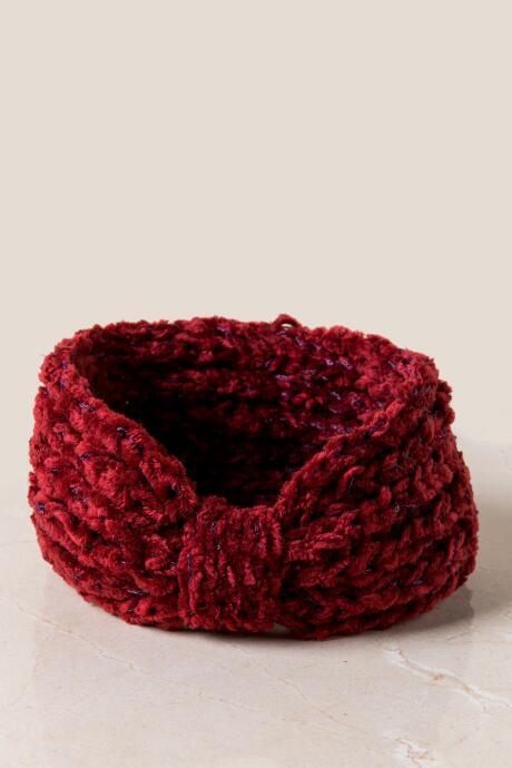 Francesca Inchess Elena Chenille Turban - Burgundy