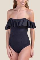 Francesca's Brynn Scoop Back One-piece Swimsuit - Black