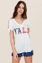 Alya Y'all Tie Sleeve Graphic Tee - White