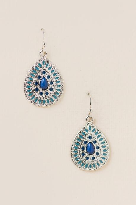 Francesca's Carmen Teardrop Earring - Navy