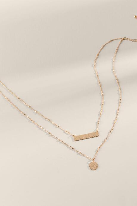 Francesca's Liliana Bar Layered Necklace - Gold