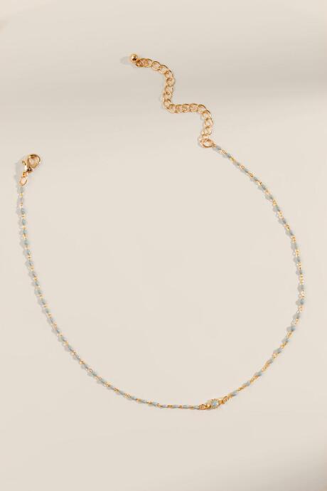 Francesca's Valeria Enamel Chain Choker - Light Blue