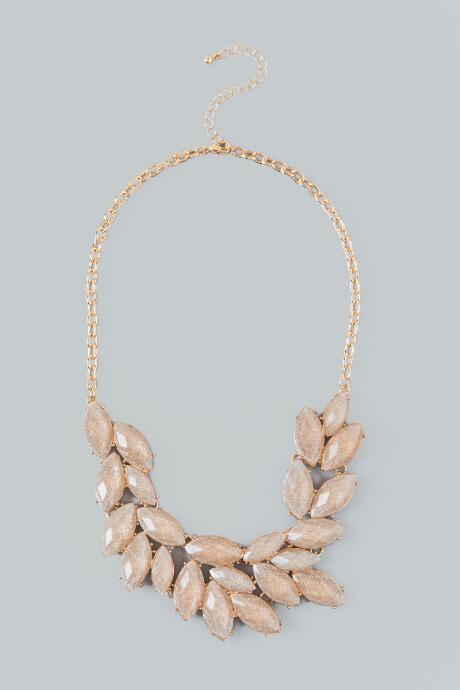 Francesca Inchess Christina Shimmer Statement Necklace - Crisp Champagne