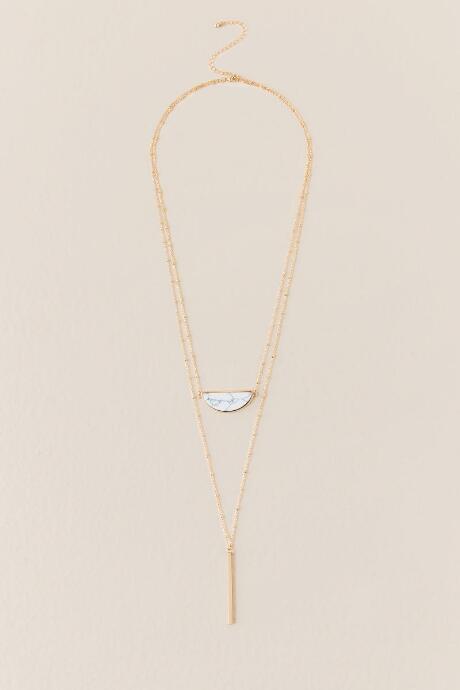 Francescas Xia Howlite Layered Necklace - White