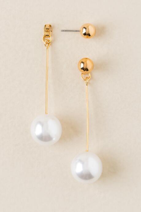 Francesca's Melda Pearl Drop Earring - Pearl