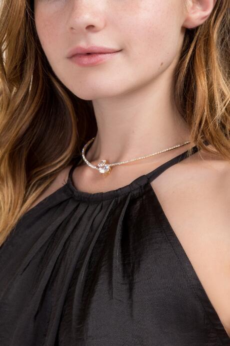 Francesca's Charley Cubic Zirconia Choker - Gold