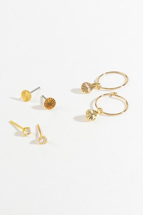 Francesca's Leslie Studs & Hoop Set - Gold