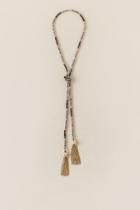 Francesca's Arielle Beaded Self Tie Necklace - Black