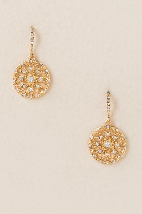 Francesca's Keana Filigree Circle Drop Earring - Gold