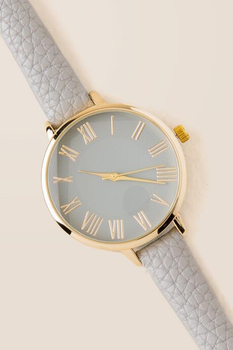 Francesca's Whitney Roman Numeral Watch - Gray