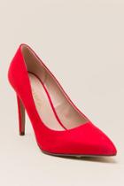 Francesca's Cori Faux Suede Pump - Red