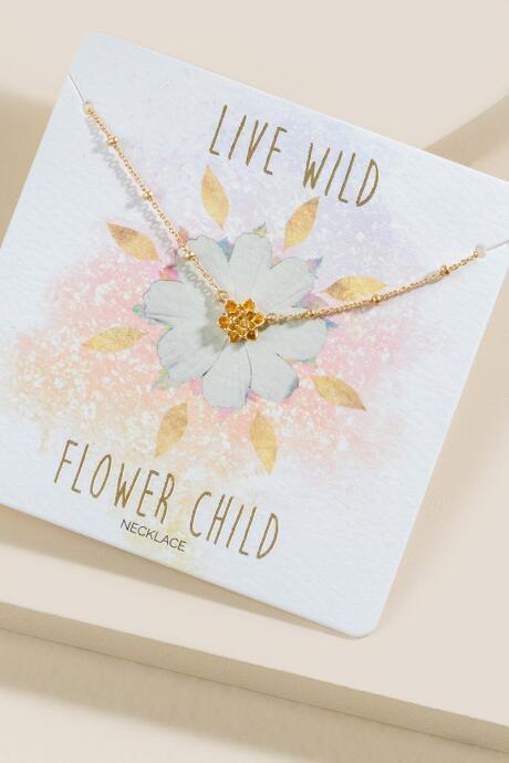 Francesca's Cassie Delicate Flower Necklace - Gold