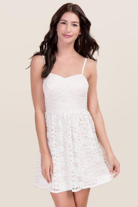 Francesca's Dalia Lace Cup Dress - Blush