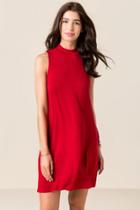 Mi Ami Game Day Mock Neck Shift Dress - Red