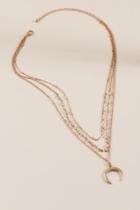 Francesca's Jill Beaded Bullhorn Layered Necklace - Ivory