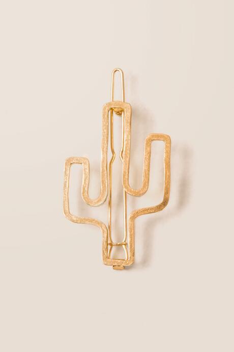 Francesca's Gina Cactus Hair Pin - Gold