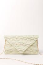 Francesca's Mandy Woven Envelope Clutch - Mint