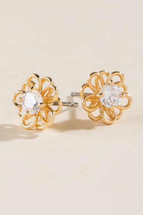 Francesca's Procida Cz Stud Earrings - Gold