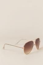 Francesca's Cathalina Aviator Sunglasses - Brown