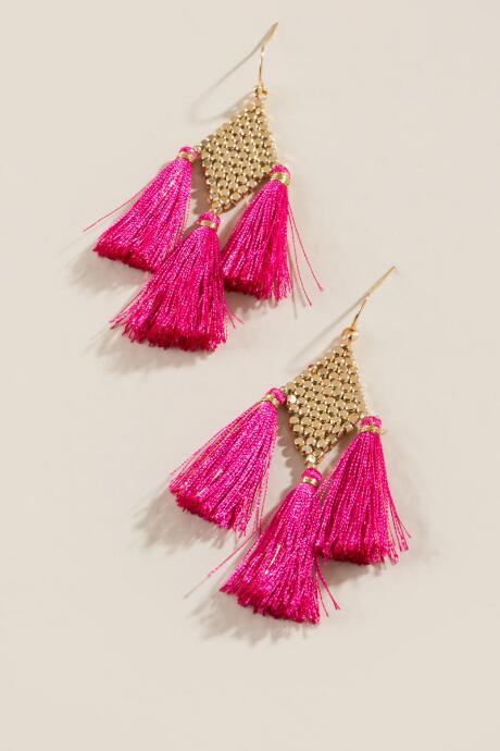 Francesca's Sanai Fuchsia Drop Earrings - Fuchsia