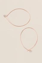 Francesca's Selena Crystal Loop Earrings In Rose Gold - Rose/gold