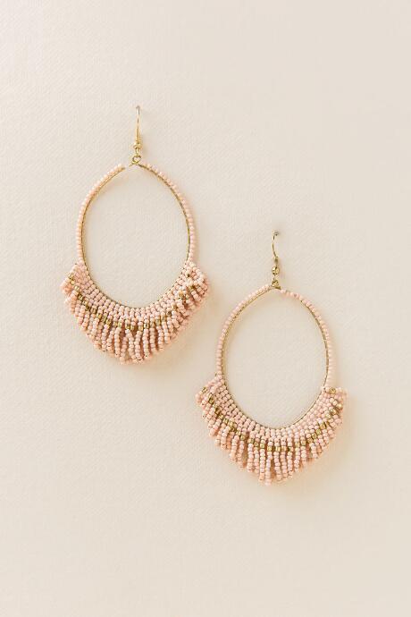 Francesca's Hattie Seed Bead Drop Earring - Blush