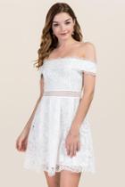 Francesca's Addie Crochet Lace A-line Dress - White