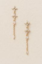 Francesca's Cross Cubic Zirconia Chain Drop Earring - Crystal