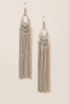 Francesca's Martina Chain Tassel Earring - Silver