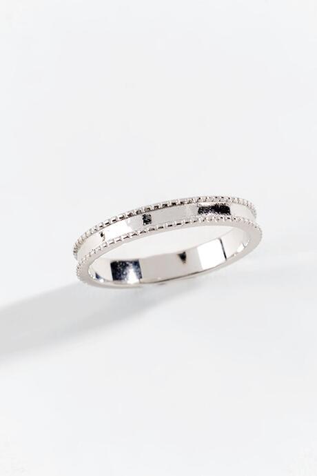 Francesca's Rylee Textured Bead Band - Silver