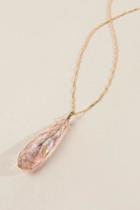 Francesca's Arcelia Iridescent Teardrop Pendant In Pink - Pale Pink