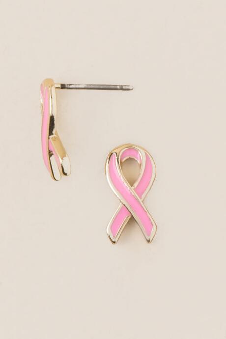 Francesca's Breast Cancer Ribbon Stud Earring - Pink