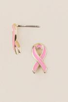 Francesca's Breast Cancer Ribbon Stud Earring - Pink