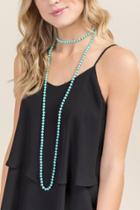Francesca's Brielle Glass Beaded Necklace In Turquoise - Mint