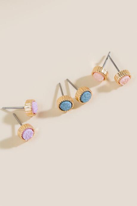 Francesca's Karen Druzy Earring Stud Set - Multi
