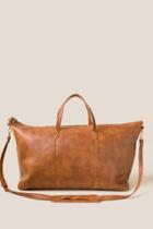Francesca's Tabitha Vegan Leather Weekender - Cognac