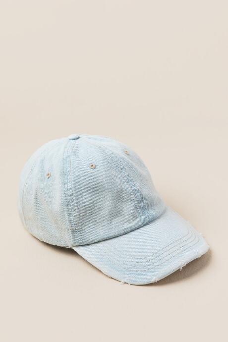 Francesca's Mattie Denim Ball Cap - Light Blue