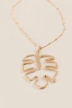 Francesca Inchess Yana Gold Palm Leaf Pendant - Gold